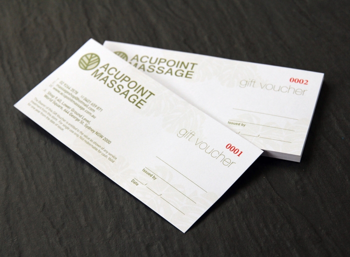 Single Sided Gift Vouchers, Tickets Print
