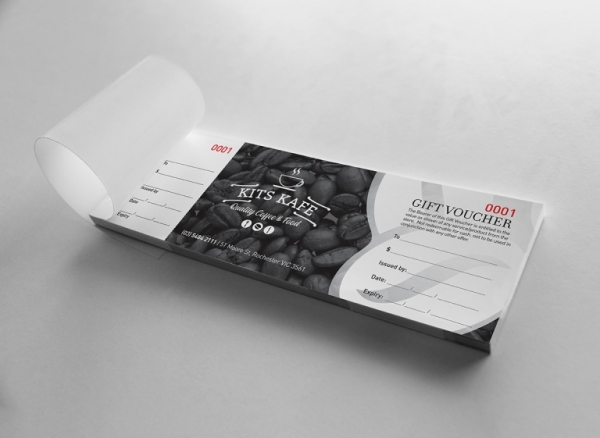 Kits Kafe VIC | Cafe- Shop Custom Gift Voucher Design by PinPrint